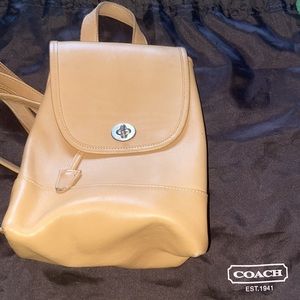 COACH TAN LEATHER BACKPACK